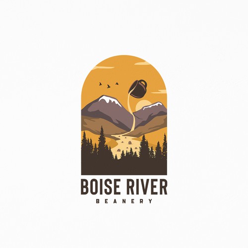  Logo for new coffee roaster "Boise River Beanery"