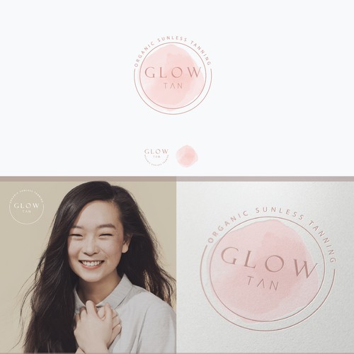 Create a Logo for an Organic tanning salon "GLOW TAN"