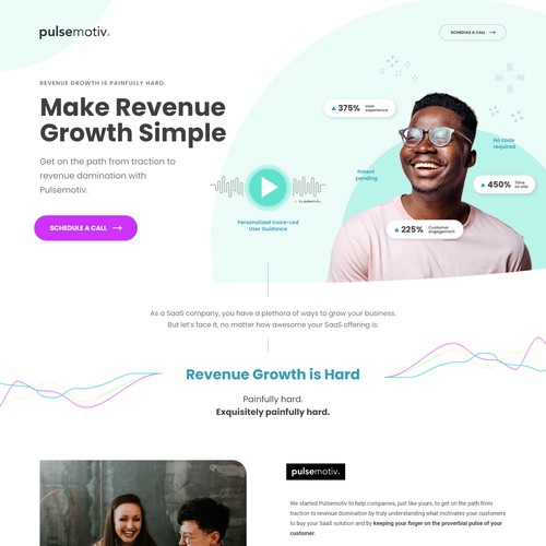 Landing Page for Pulsemotive, a digital solution for revenue growth