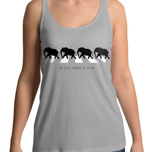 Simple Minimal T-shirt Design to help save elephants
