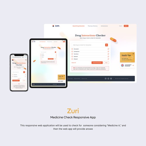 Zuri - Medicine Check Responsive App