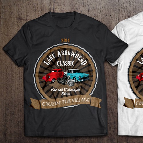 T-Shirt design for Lake Arrowhead Classic Car Show