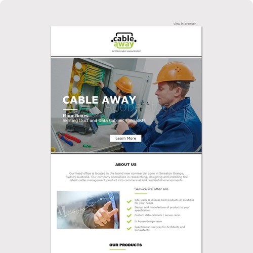 Cable Away Email template