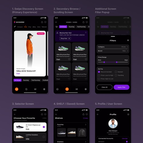 Shopping app design