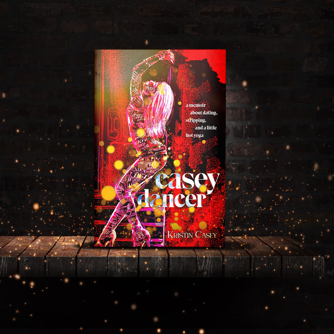 design cover art for a book about a sober stripper navigating the complex world of sex & dating