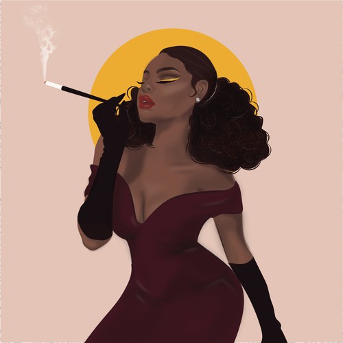 Hollywood Glam Woman Illustration