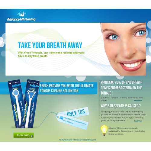 New website design wanted for Advance Whitening