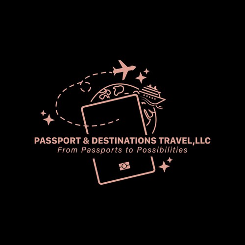 Passports & Destinations Travel, LLC Logo Design