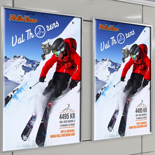 Create poster which will be shown all over Sweden (metro, tram & buses) for ski travel company