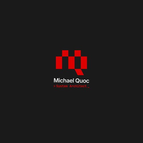 Tech logo monogram MQ, pixel thematic