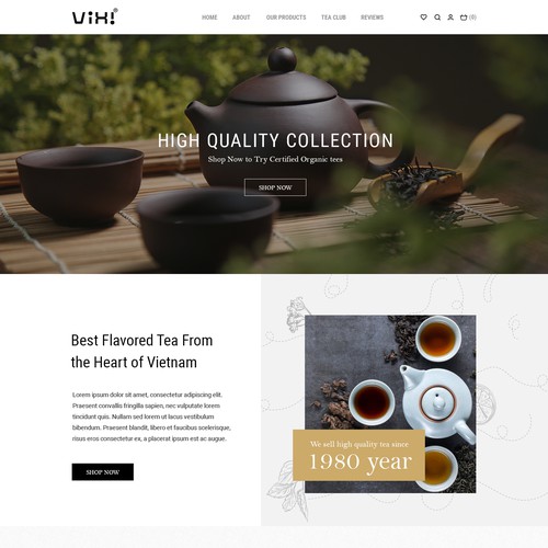 web page design for organic brand