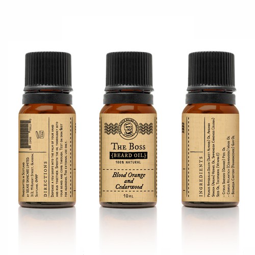 Vintage beard oil label design