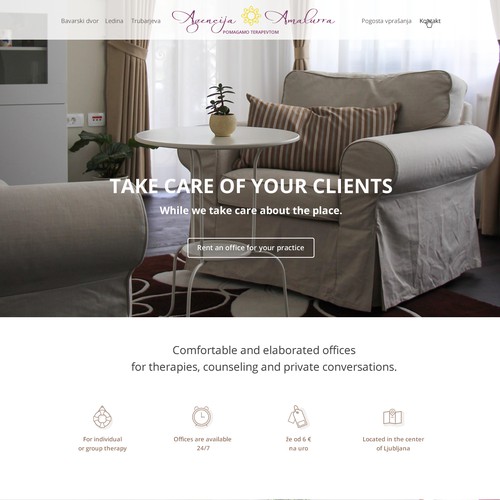 One page website for apartment renting service