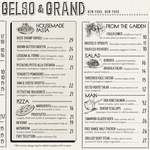 Menu for Gelso & Grand