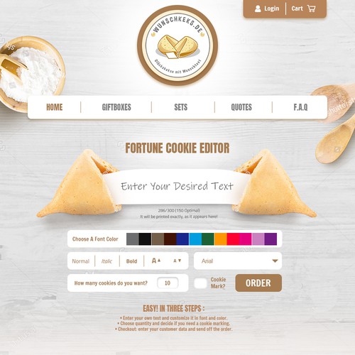 Custom Cookie Website