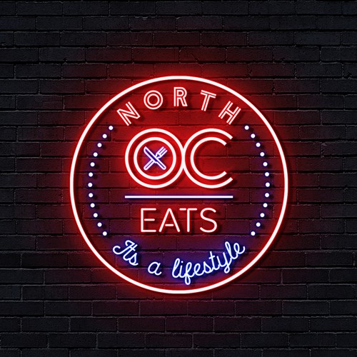 Neon logo style  for NORTH OC EATS! 