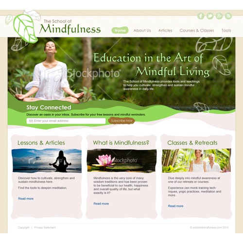 Website design for a mindfulness business