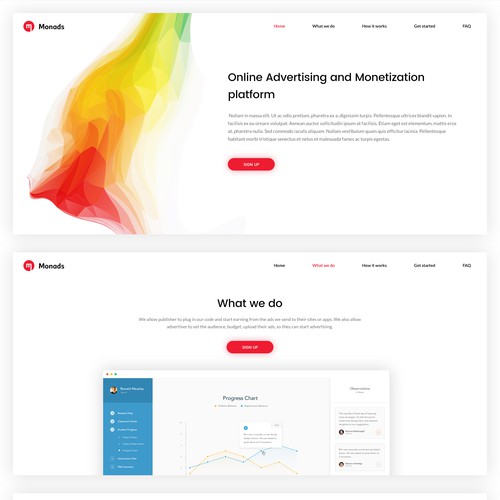 Flat with abstract feel web design