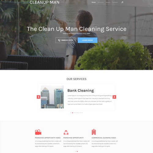 The Clean up man cleaning
