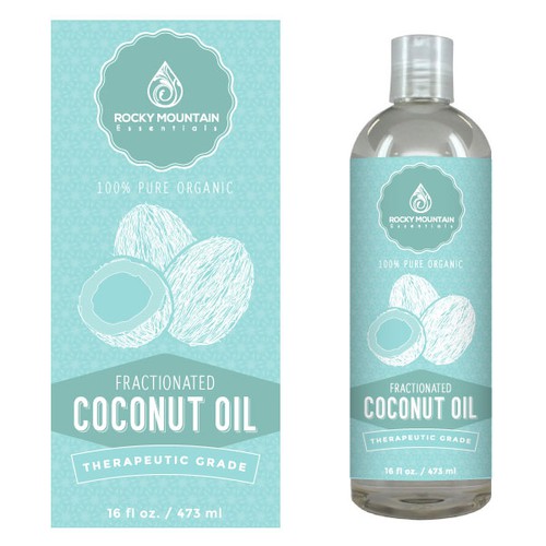 Premium Coconut Massage Oil Label Design - Use our logo to create a beautiful, modern label