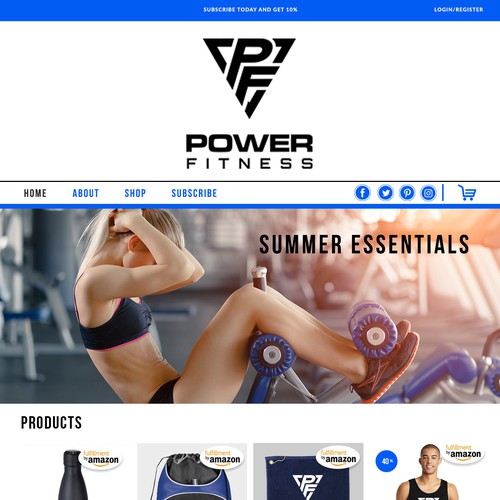 Power Fitness Shop Page Concept