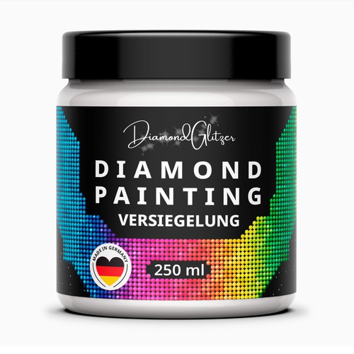 Packaging label for Diamond painting sealer product
