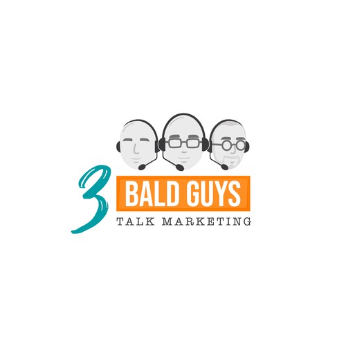 3 Bald Guys Talk Marketing Logo