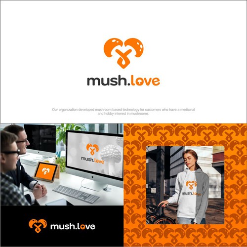 mush.love logo for website, and other branding activities for mushroom lovers