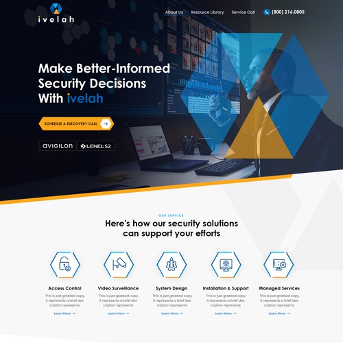 Bold Homepage Design for IT Security Survelliance