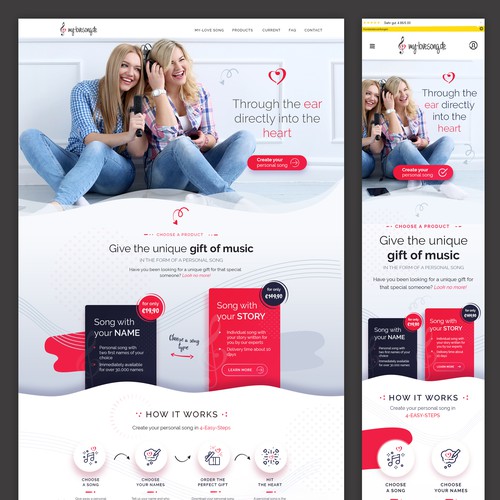 Homepage - desktop and mobile view