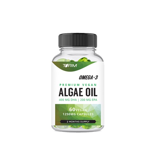 Label design for a Premium Vegan Algae Oil