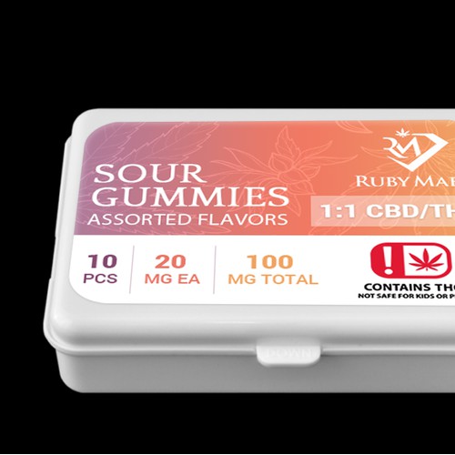 Design package label for Ruby Mae's, a Medical Marijuana edibles company