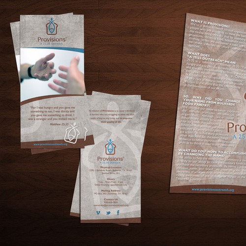 Create a brochure for non-profit Provisions