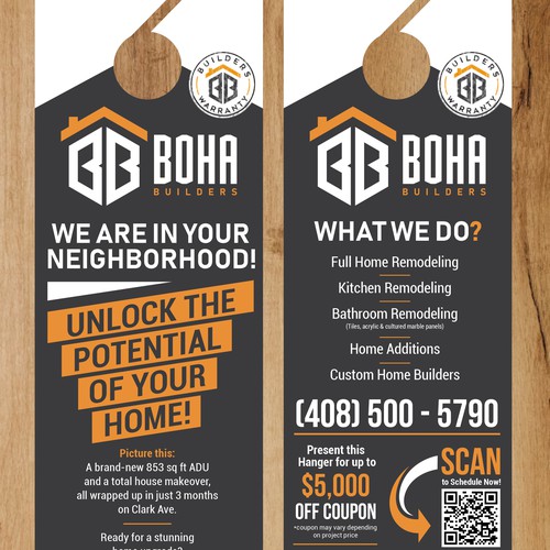 Boha Builders door hanger