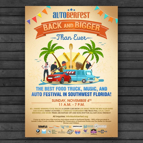 FOOD TRUCK MUSIC AND AUTO FESTIVAL FLYER