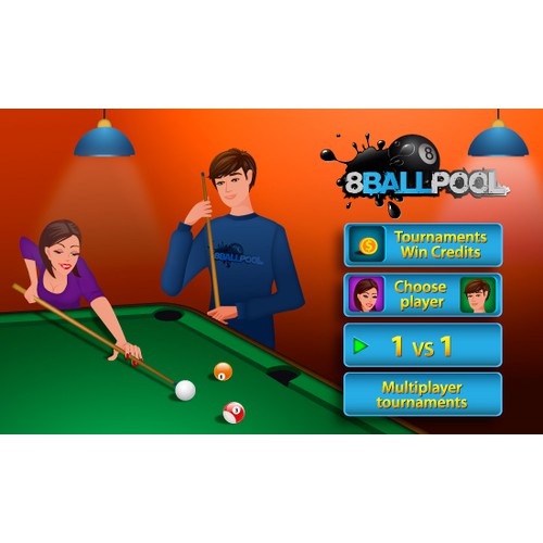 Presentation image for  a Pool flash game