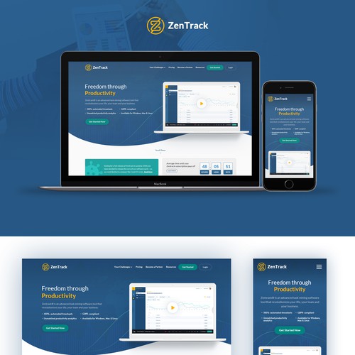 Web design for Saas company zentrack