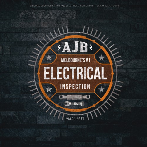 Vintage-themed Logo Design for AJB Electrical Inspections