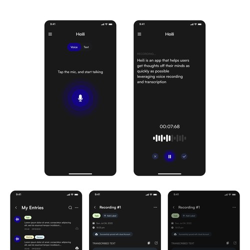 Voice-to-text transcription app