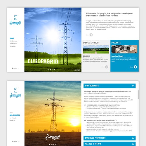 EuropeGrid Website Design