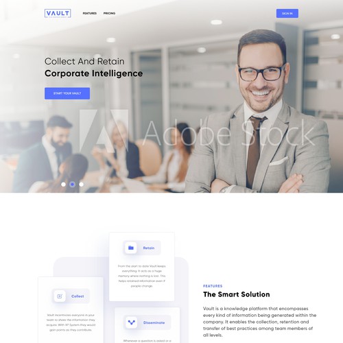 Minimal Landing Page Design for Web Application