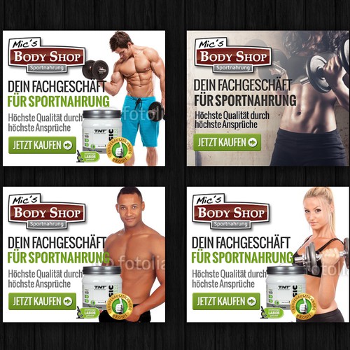 Banner Design for a german Supplement Online Shop