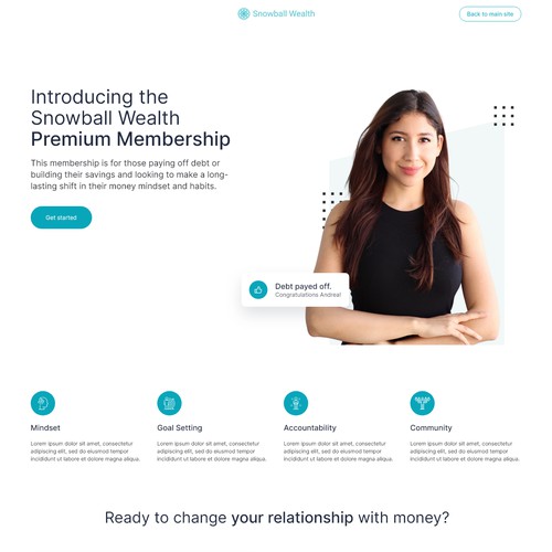 Snowball Wealth - Landing Page Design 