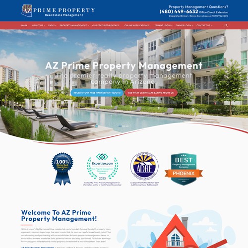 AZ Prime Property Real Estate Management - Website design