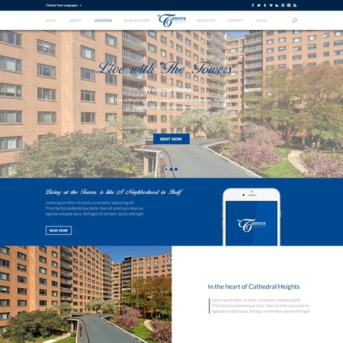 Webpage design for The Towers