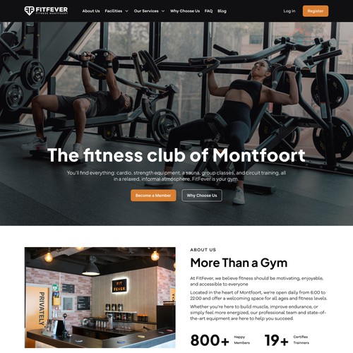 Landing Page Concept Design for FitFever Company