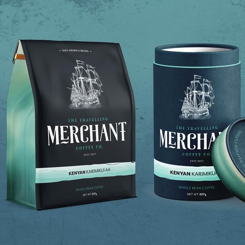 Travelling Merchant Coffee Co. Packaging Design