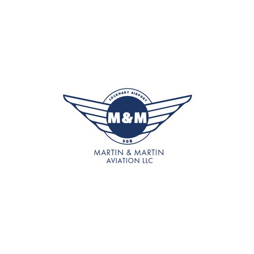 Bold, minimalist logo for a small aviation company.