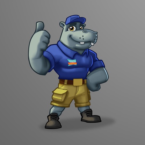 Hippo Mascot Design