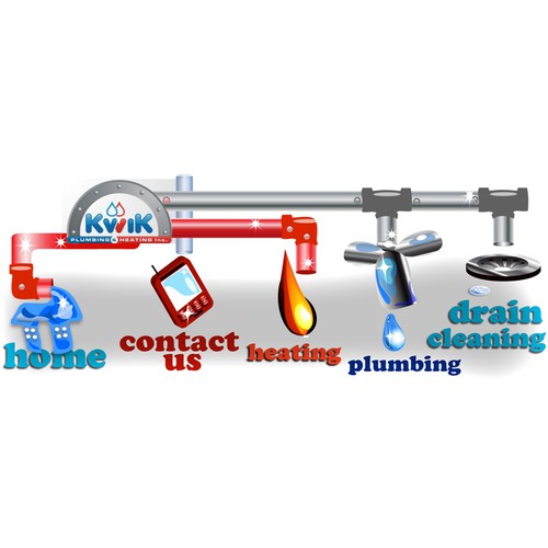 Create the next icon or button design for Kwik Plumbing and Heating Inc.